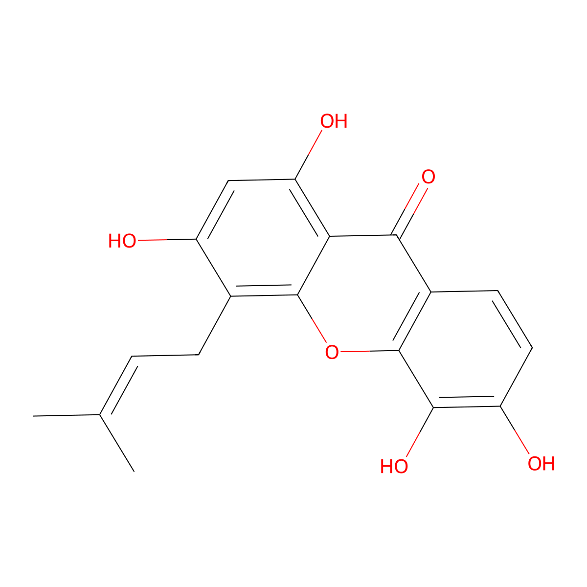 Ugaxanthone molecular structure, CAS 13179-11-8