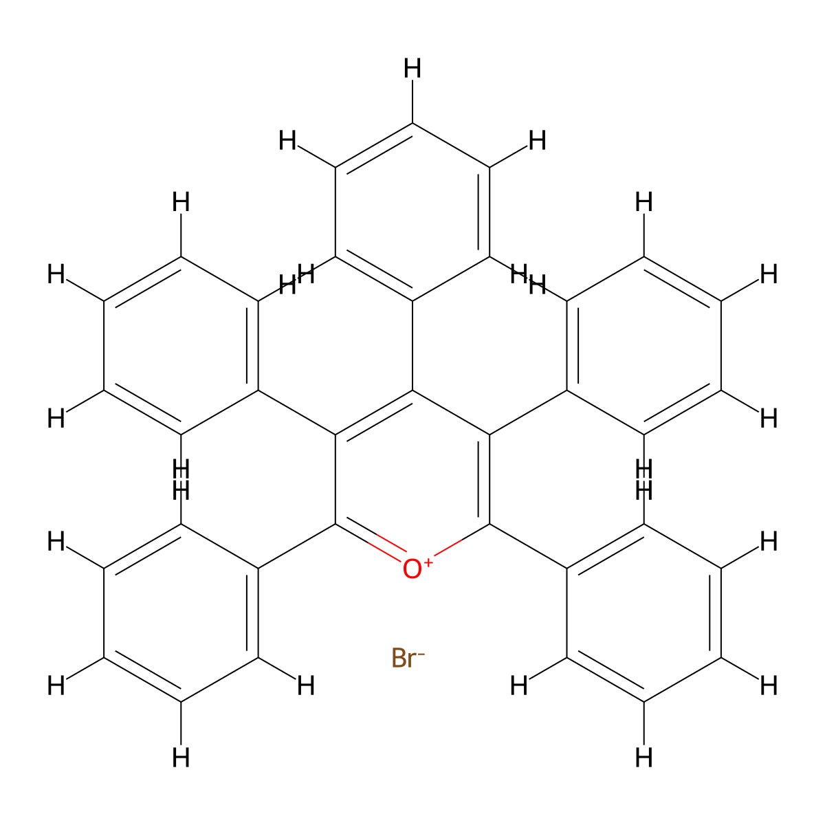 Pentaphenylpyrylium bromide molecular structure, CAS 13179-90-3