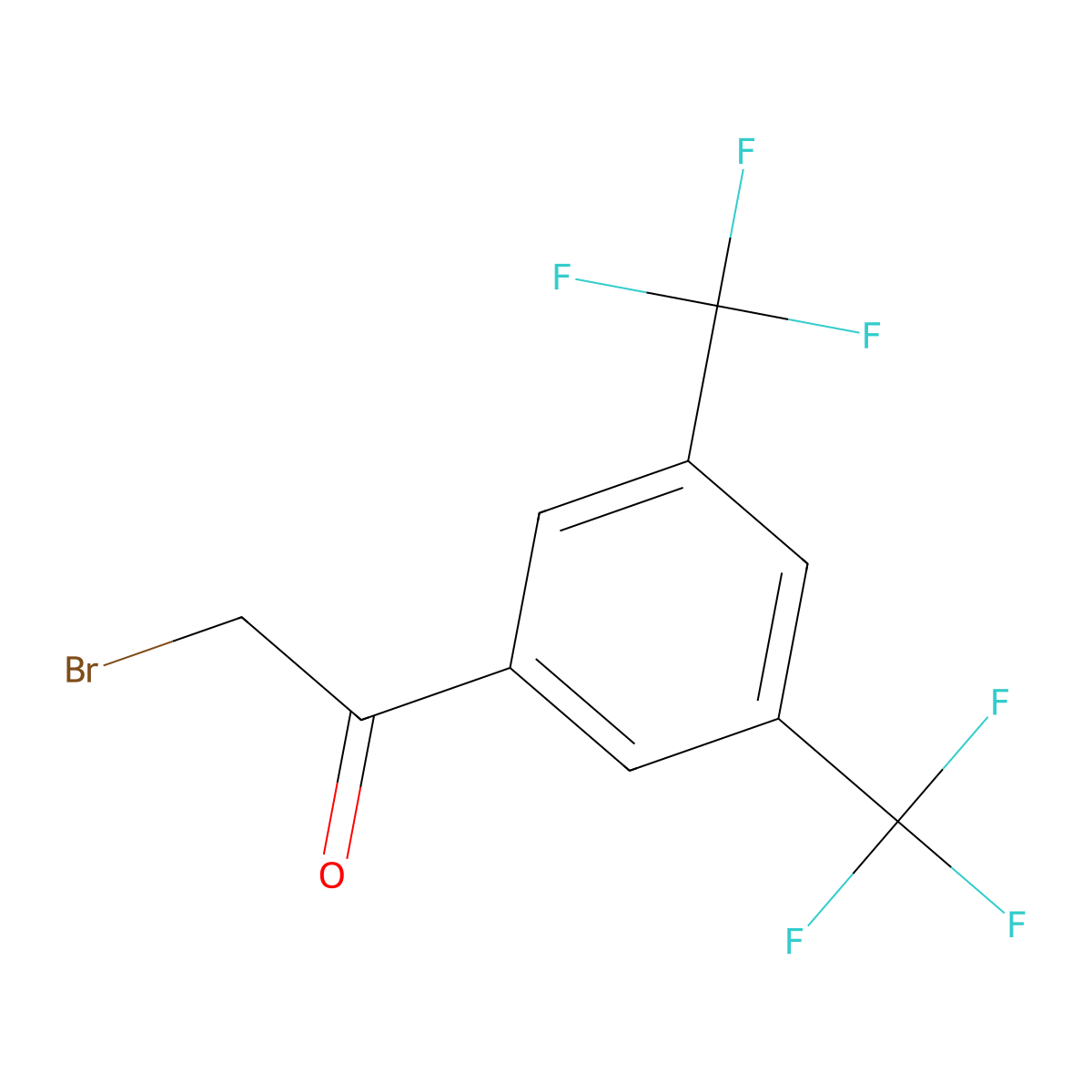 3,5-Bis(trifluoromethyl)phenacyl bromide molecular structure, CAS 131805-94-2