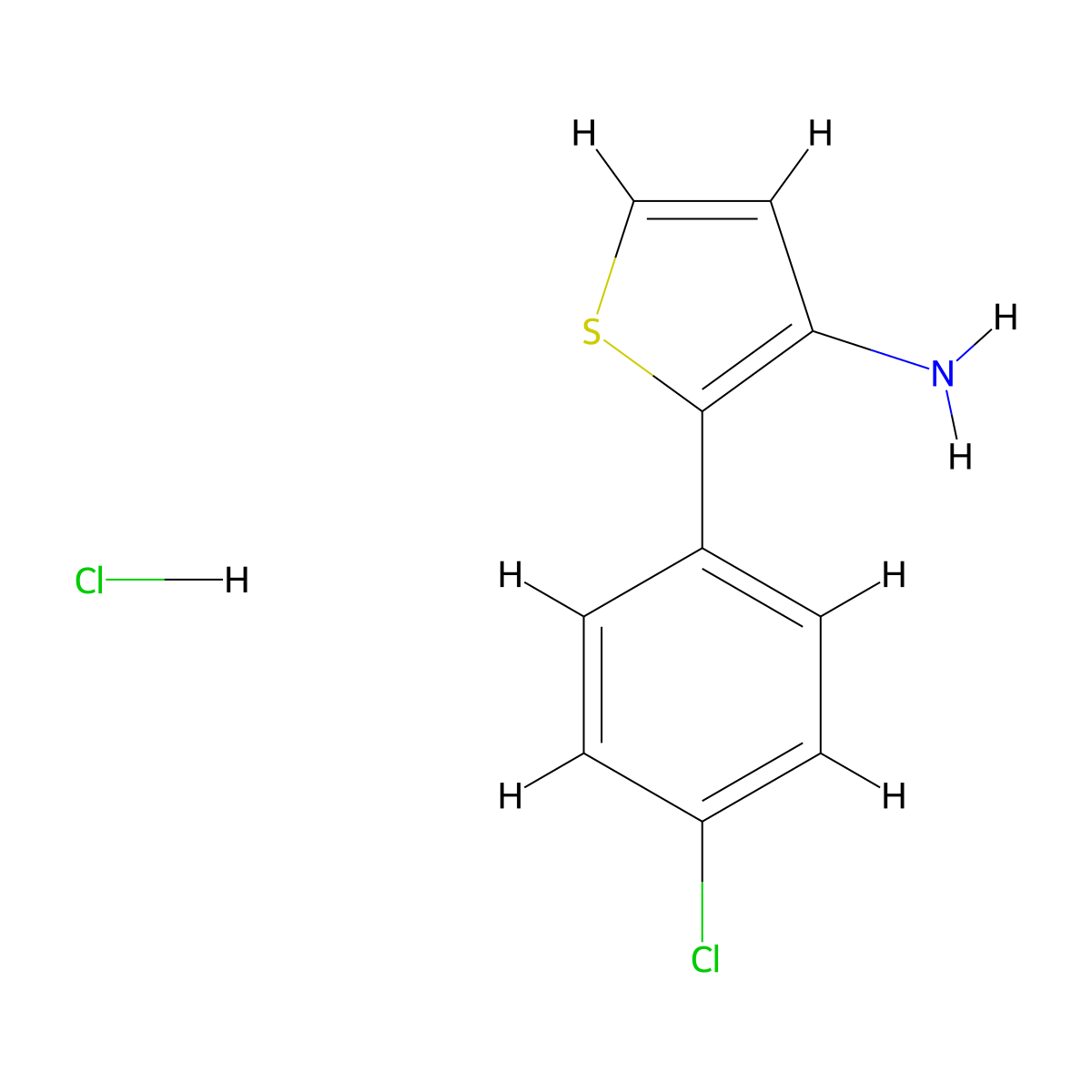 2-(4-Chlorophenyl)thiophen-3-amine hydrochloride molecular structure, CAS 1318073-64-1