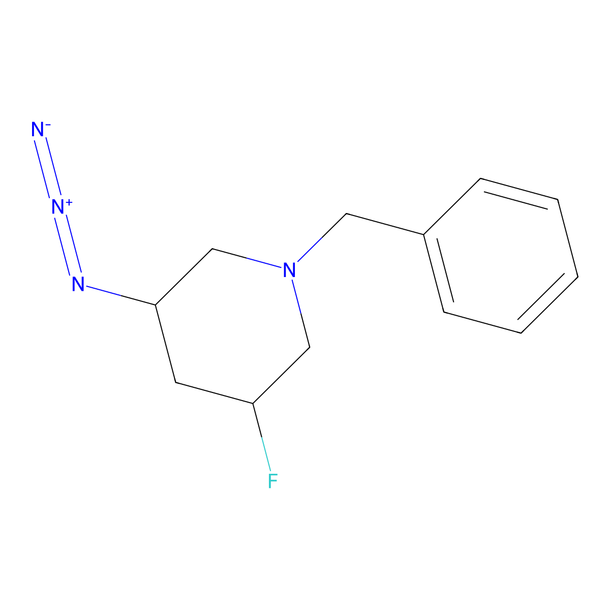 3-Azido-1-benzyl-5-fluoropiperidine molecular structure, CAS 1318129-14-4