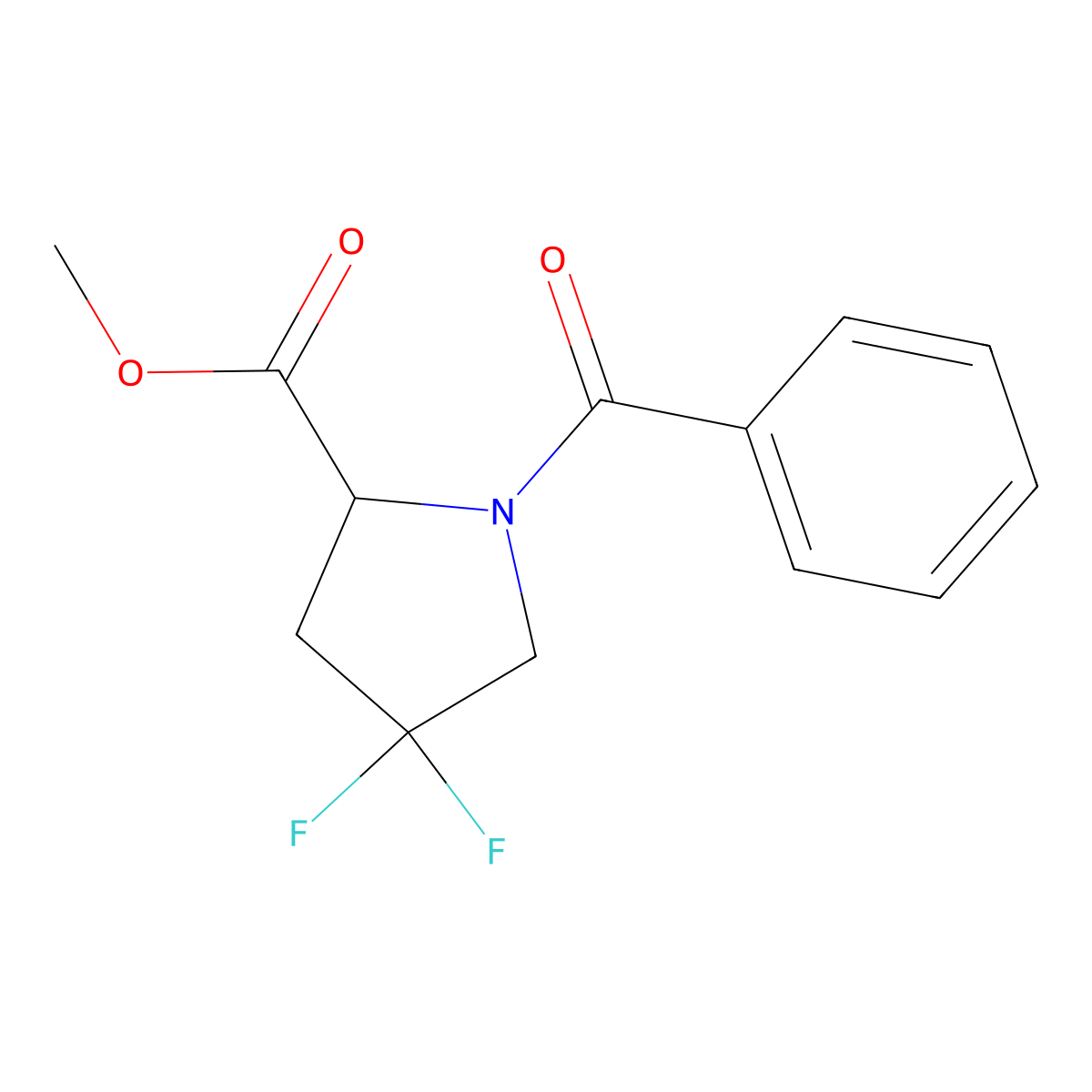 Methyl (S)-1-benzoyl-4,4-difluoropyrrolidine-2-carboxylate molecular structure, CAS 1318130-03-8