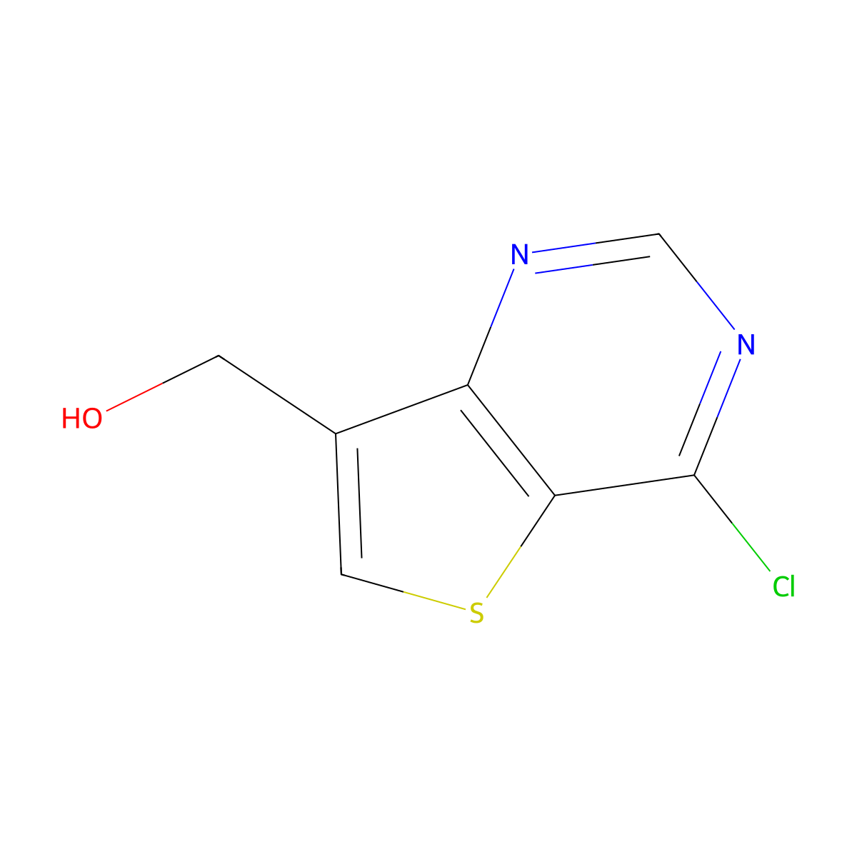 (4-Chlorothieno[3,2-d]pyrimidin-7-yl)methanol molecular structure, CAS 1318133-02-6