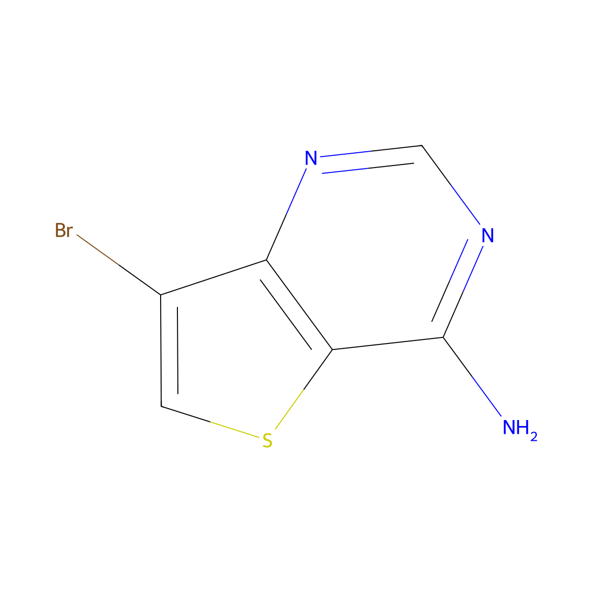 7-Bromothieno[3,2-d]pyrimidin-4-amine molecular structure, CAS 1318133-32-2