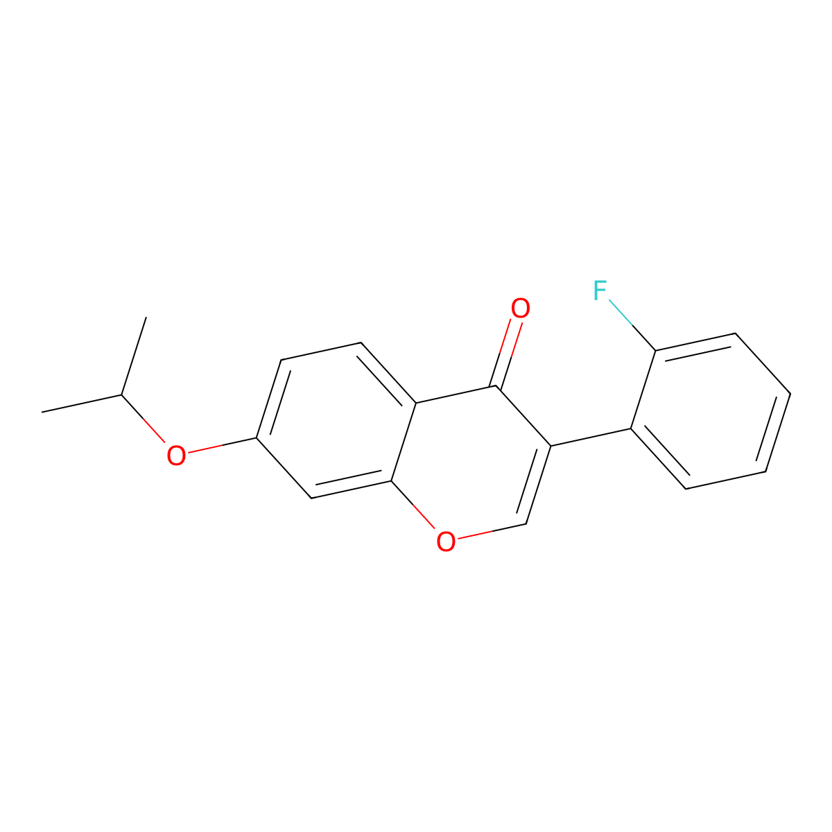2'-Fluoro-7-(1-methylethoxy)isoflavone molecular structure, CAS 131814-56-7