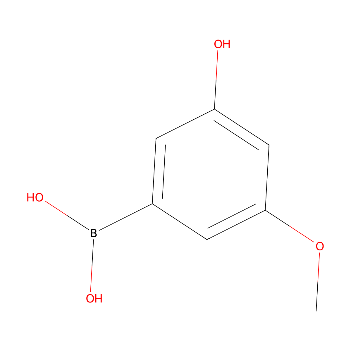 (3-Hydroxy-5-methoxyphenyl)boronic acid molecular structure, CAS 1318165-81-9