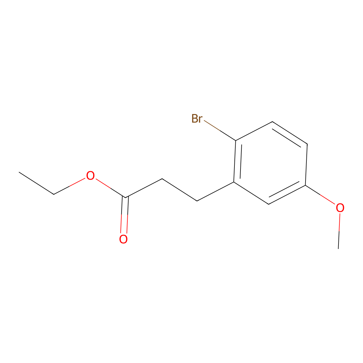 Ethyl 3-(2-bromo-5-methoxyphenyl)propanoate molecular structure, CAS 131819-11-9