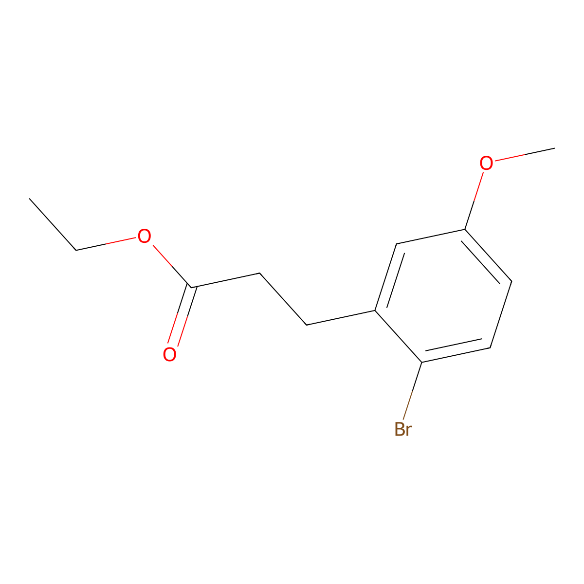 Ethyl 3-(2-bromo-5-methoxyphenyl)propanoate molecular structure, CAS 131819-11-9