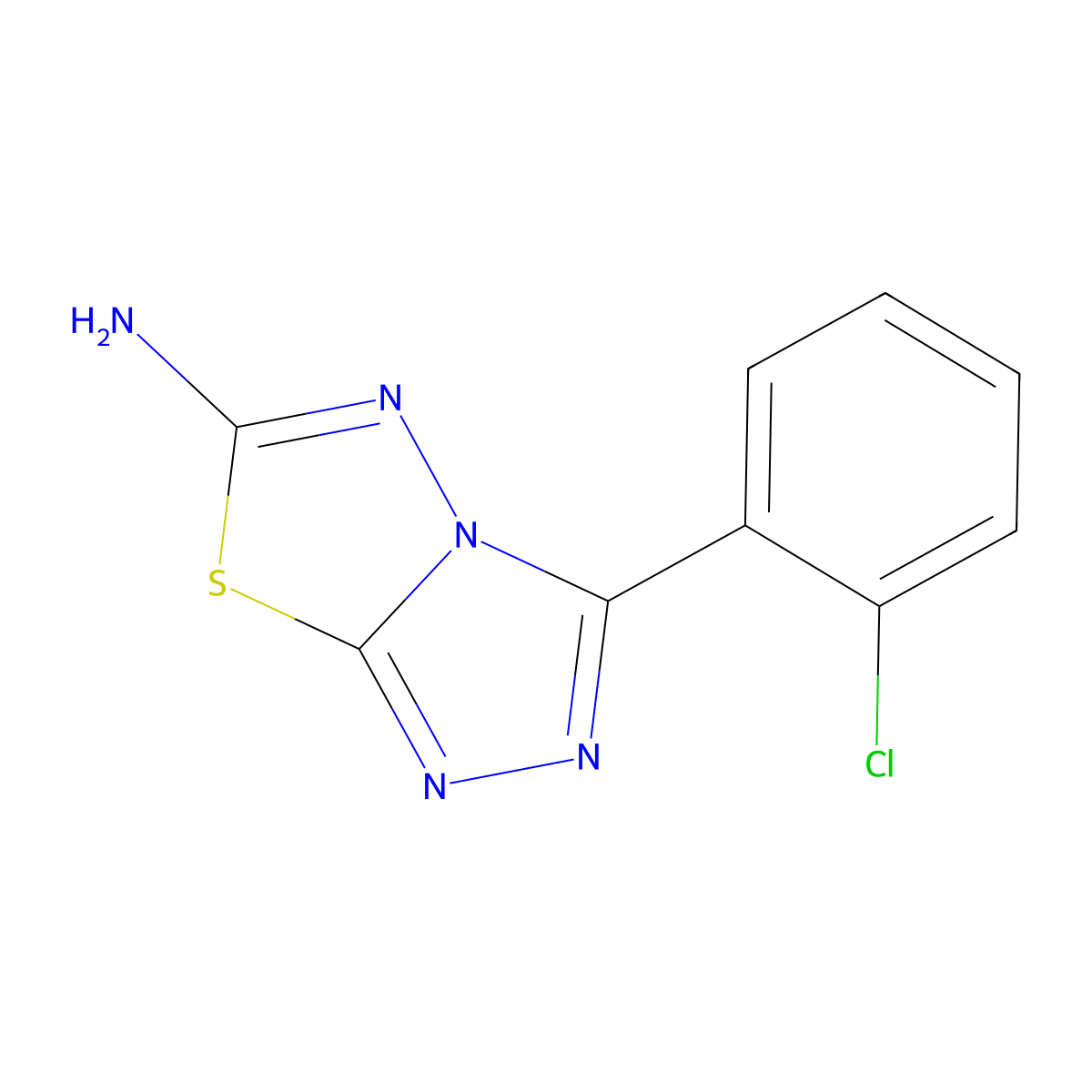 3-(2-Chlorophenyl)-[1,2,4]triazolo[3,4-b][1,3,4]thiadiazol-6-amine molecular structure, CAS 13182-73-5