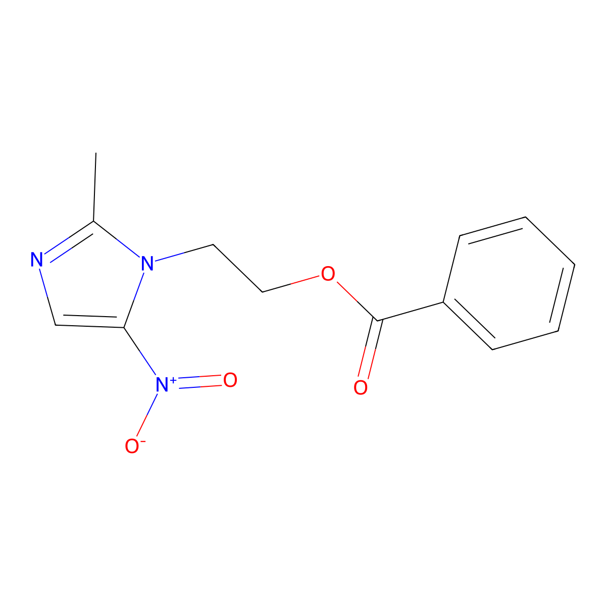 Metronidazole Benzoate molecular structure, CAS 13182-89-3