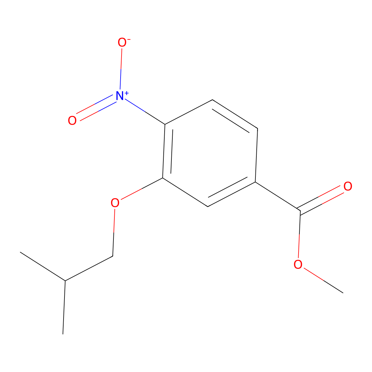Methyl 3-isobutoxy-4-nitrobenzoate molecular structure, CAS 1318208-78-4