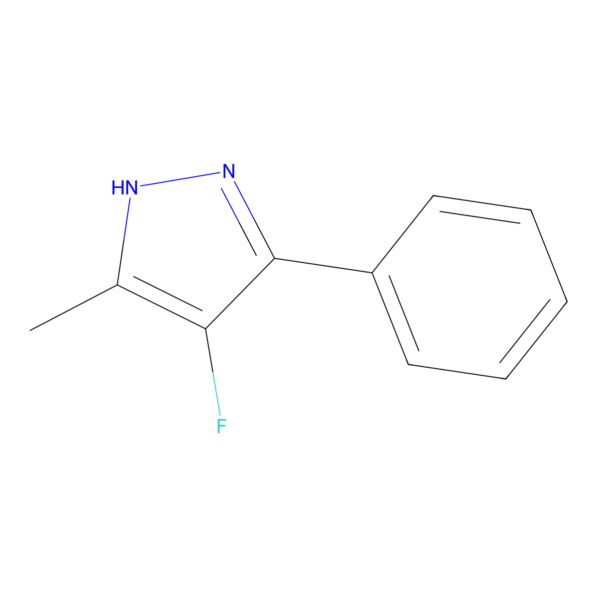 4-Fluoro-5-methyl-3-phenyl-1H-pyrazole molecular structure, CAS 1318239-51-8