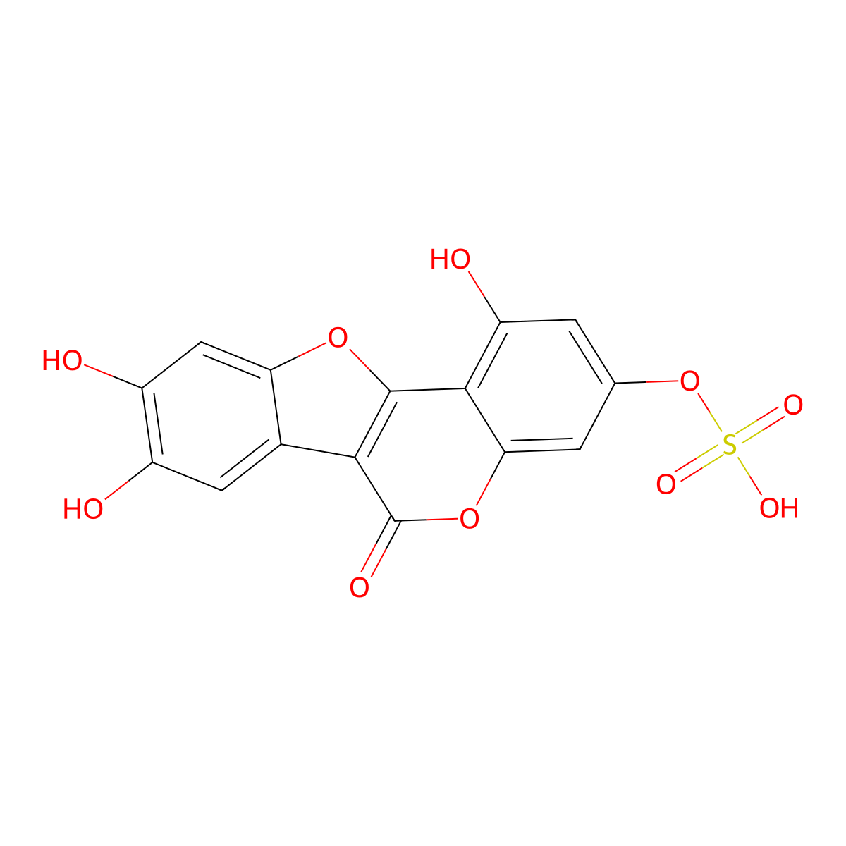 Demethylwedelolactone sulfate molecular structure, CAS 1318240-80-0