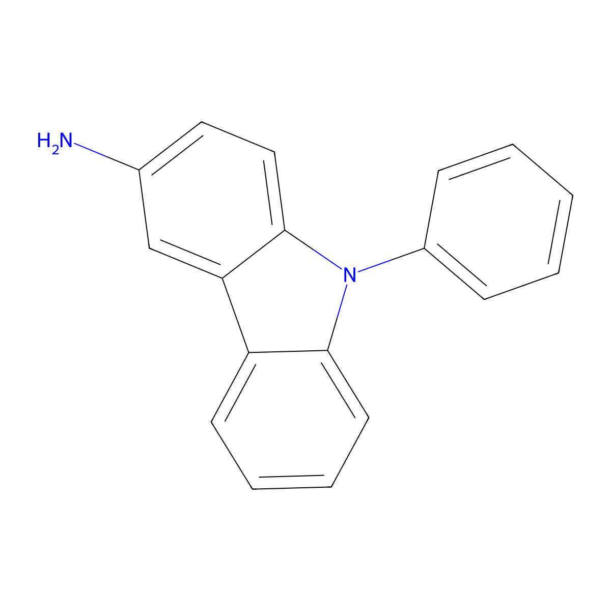 9-Phenyl-9H-carbazol-3-amine molecular structure, CAS 1318253-36-9