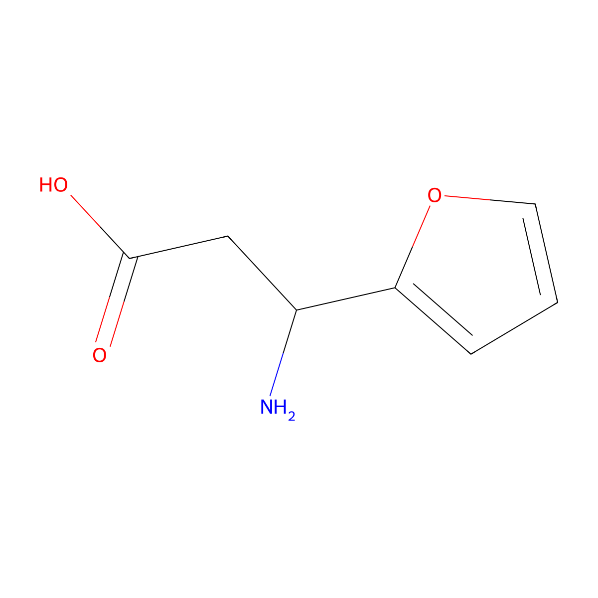 (S)-3-Amino-3-(2-furyl)-propionic acid molecular structure, CAS 131829-49-7