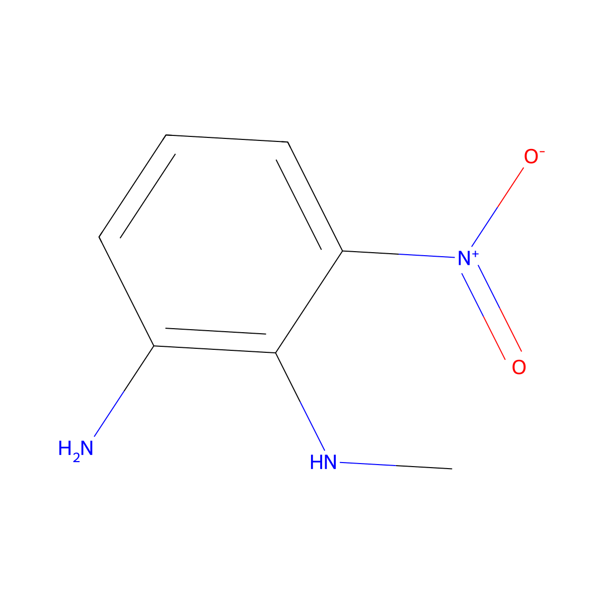 1-N-methyl-6-nitrobenzene-1,2-diamine molecular structure, CAS 13183-00-1