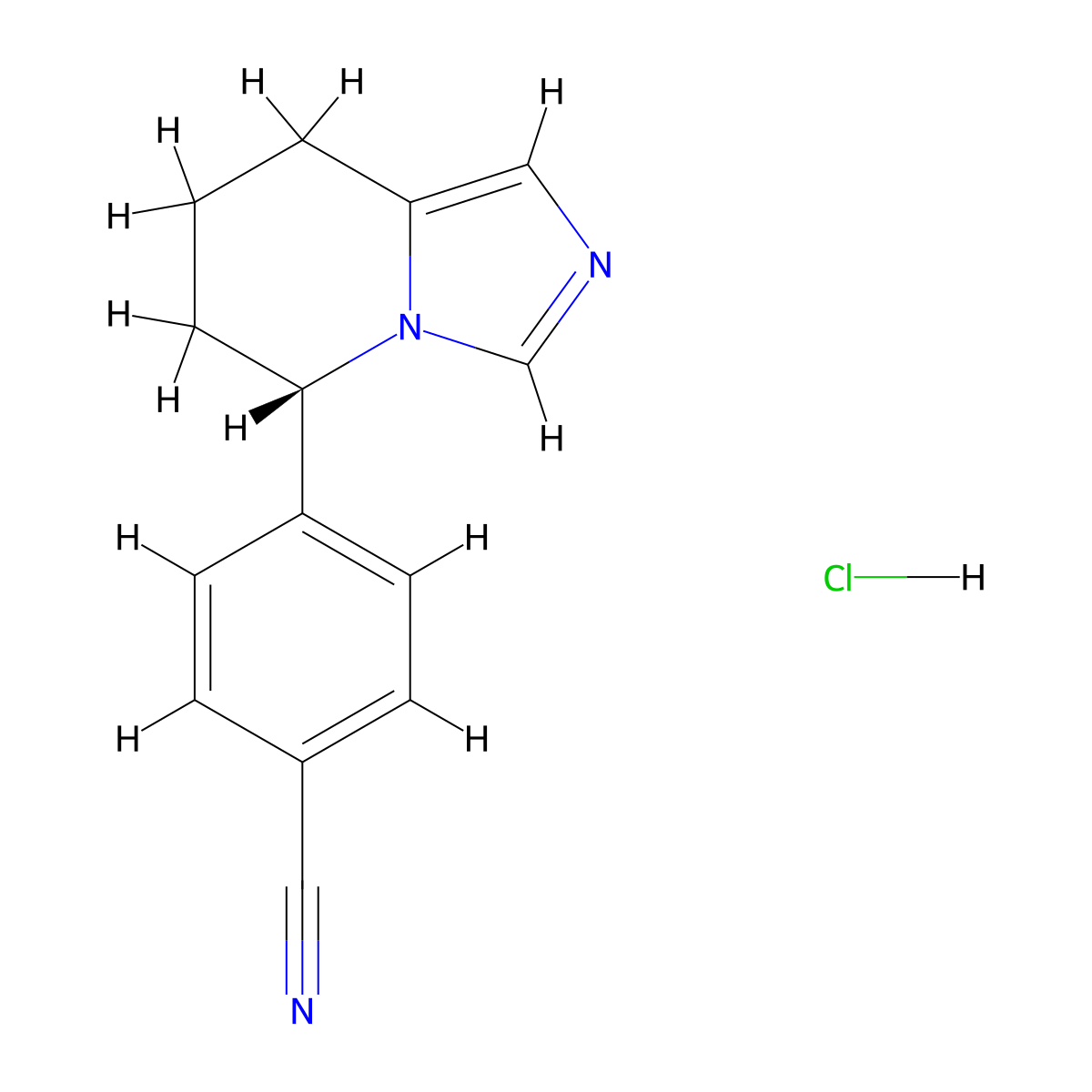 Fadrozole hydrochloride, (S)- molecular structure, CAS 131833-87-9
