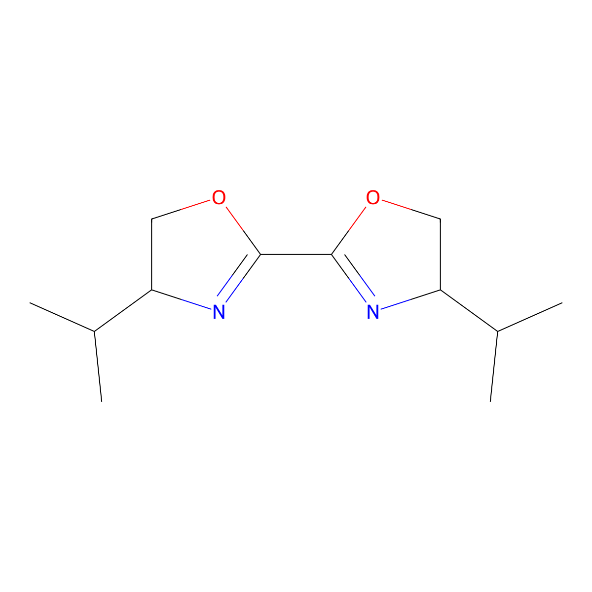 (S,S)-4,4'-Diisopropyl-4,5,4',5'-tetrahydro[2.2]bioxazolyl molecular structure, CAS 131833-89-1