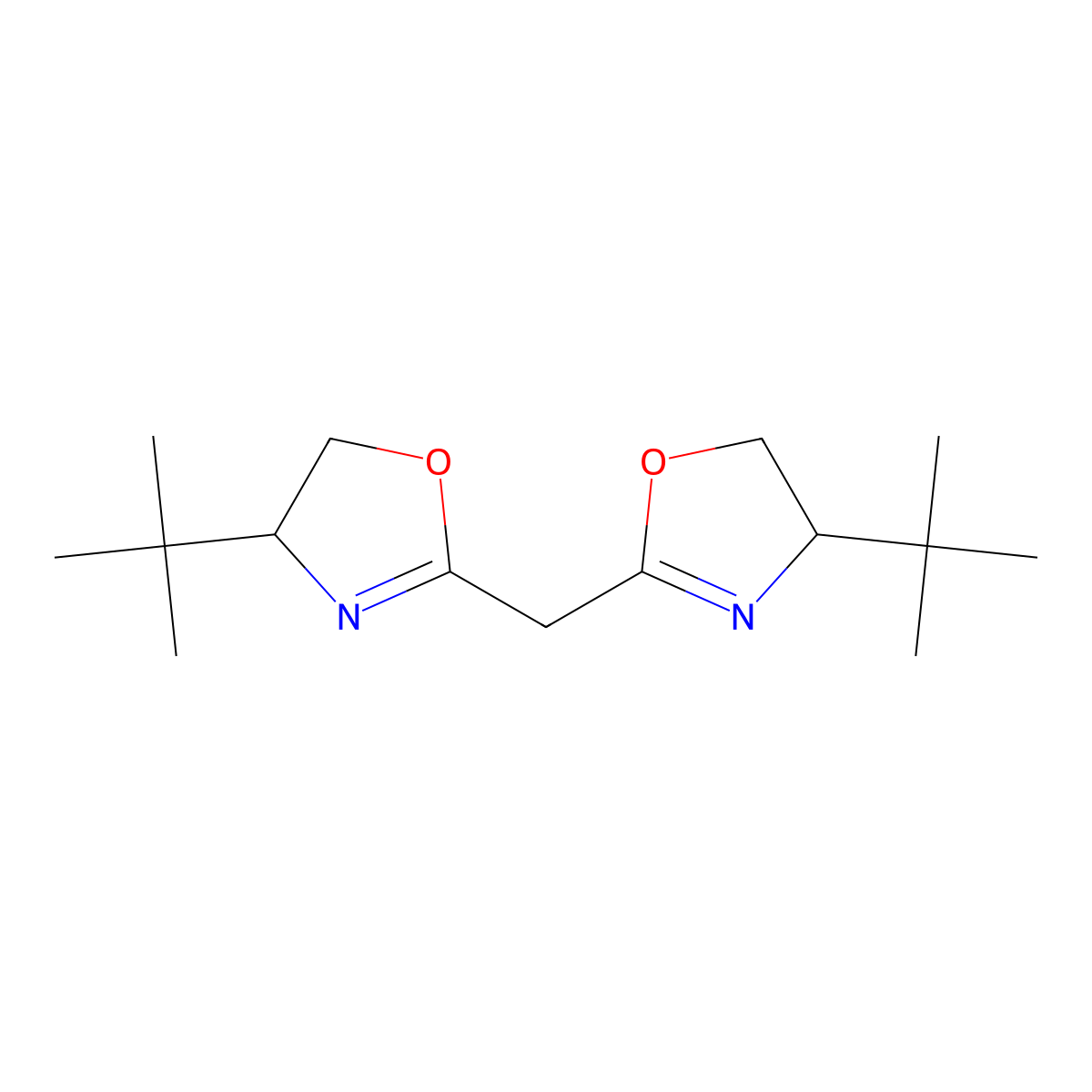 2,2'-Methylenebis[(4S)-4-tert-butyl-2-oxazoline] molecular structure, CAS 131833-91-5