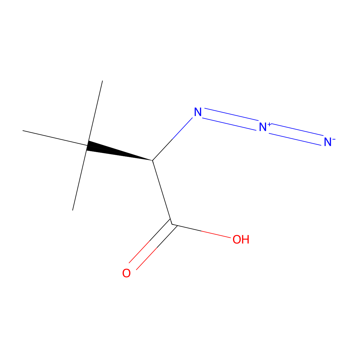 Butanoic acid, 2-azido-3,3-dimethyl-, (R)- molecular structure, CAS 131833-99-3