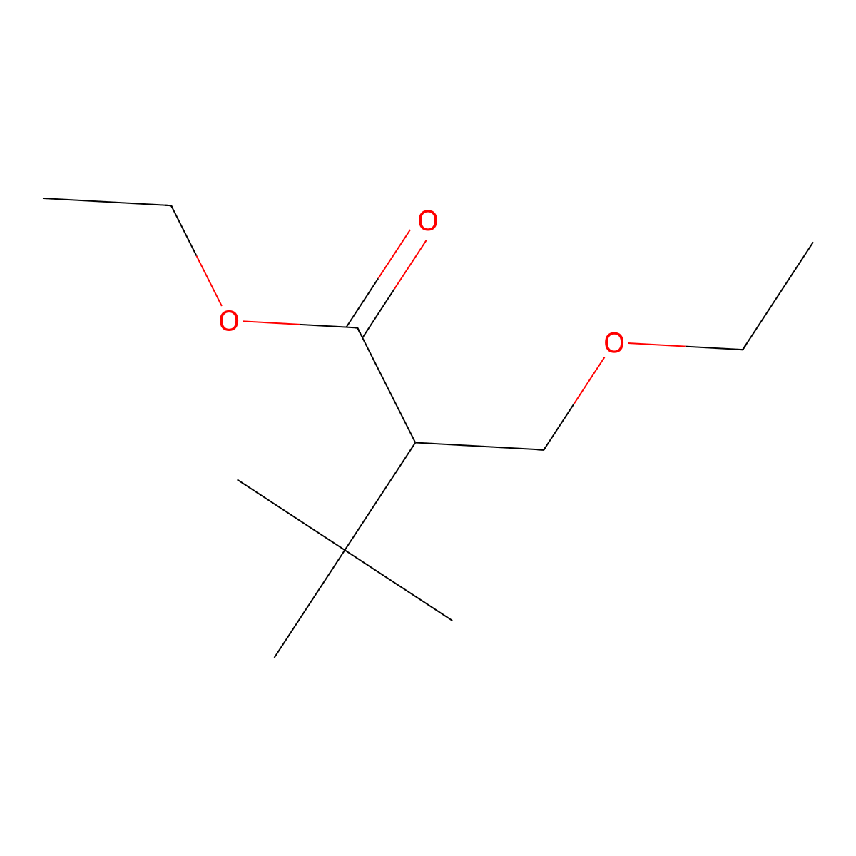 Ethyl 2-(ethoxymethyl)-3,3-dimethylbutanoate molecular structure, CAS 131837-13-3