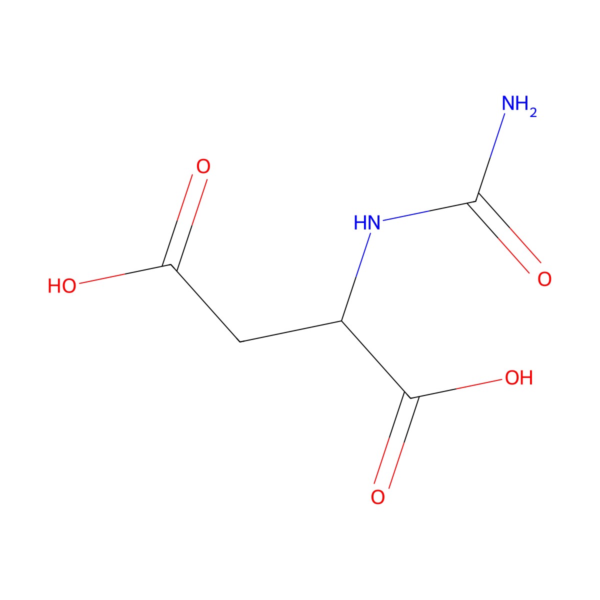 N-carbamoylaspartic acid molecular structure, CAS 13184-27-5