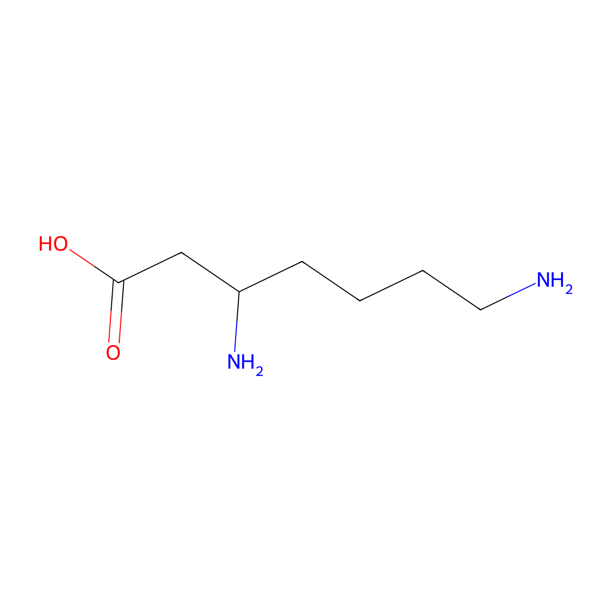 (3S)-3,7-diaminoheptanoic acid molecular structure, CAS 13184-41-3