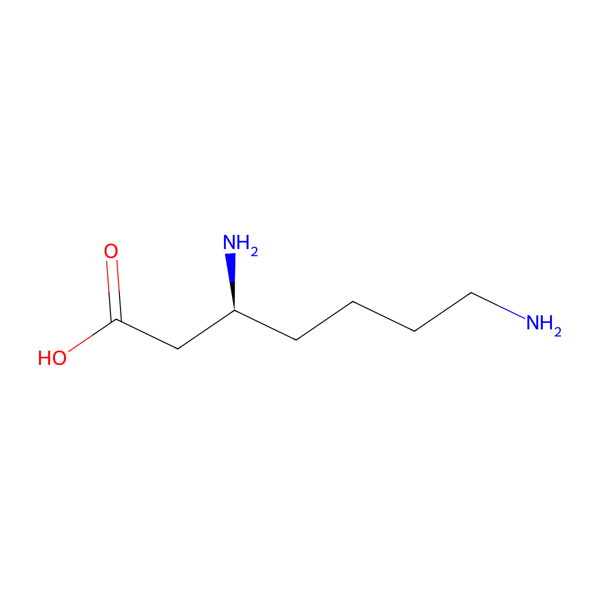(3S)-3,7-diaminoheptanoic acid molecular structure, CAS 13184-41-3
