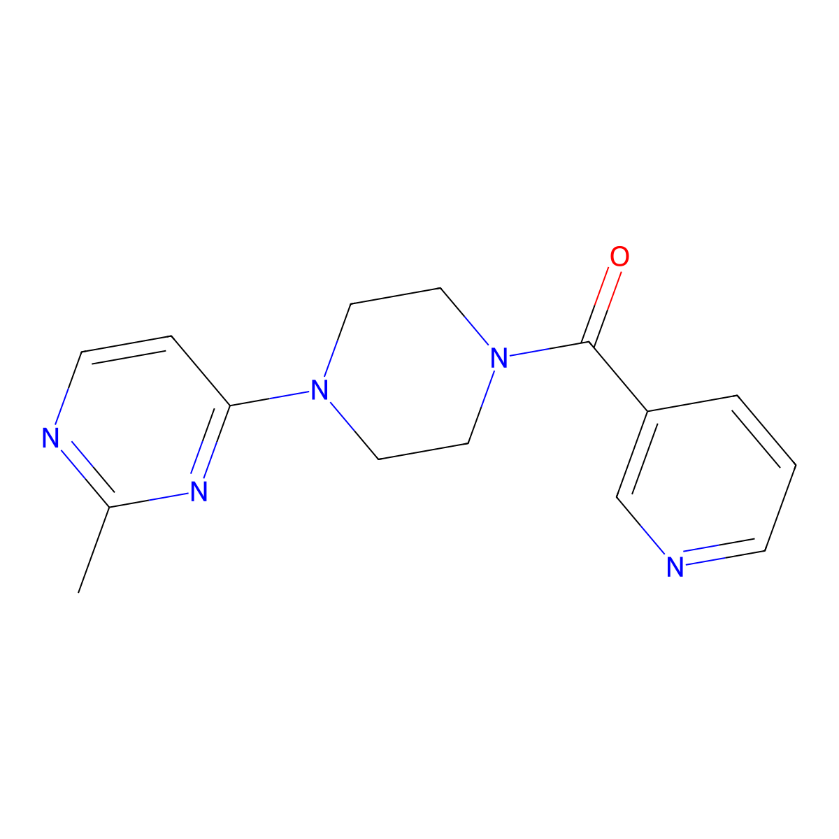 2-Methyl-4-[4-(pyridine-3-carbonyl)piperazin-1-yl]pyrimidine molecular structure, CAS 131840-25-0