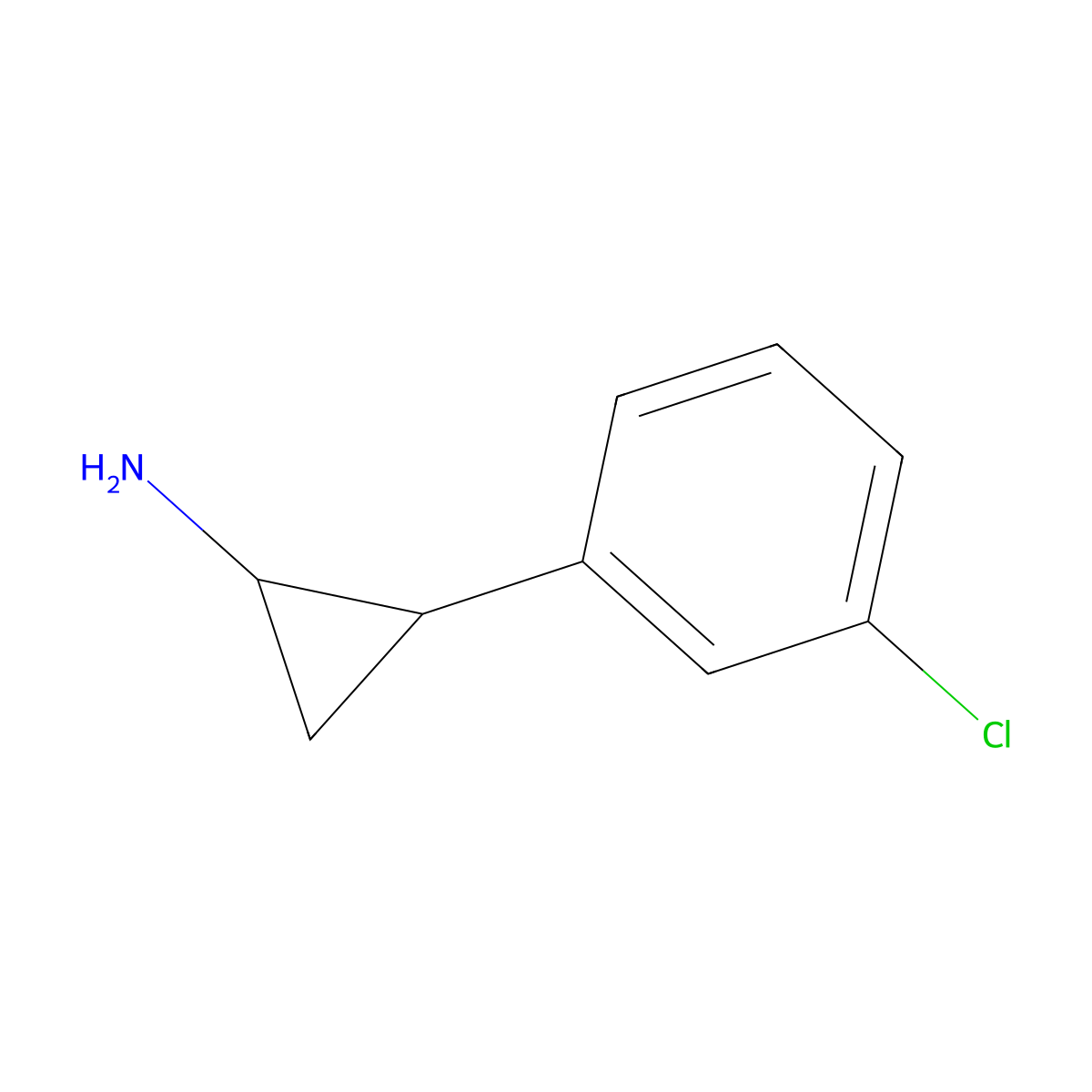 2-(3-Chlorophenyl)cyclopropanamine molecular structure, CAS 131844-30-9