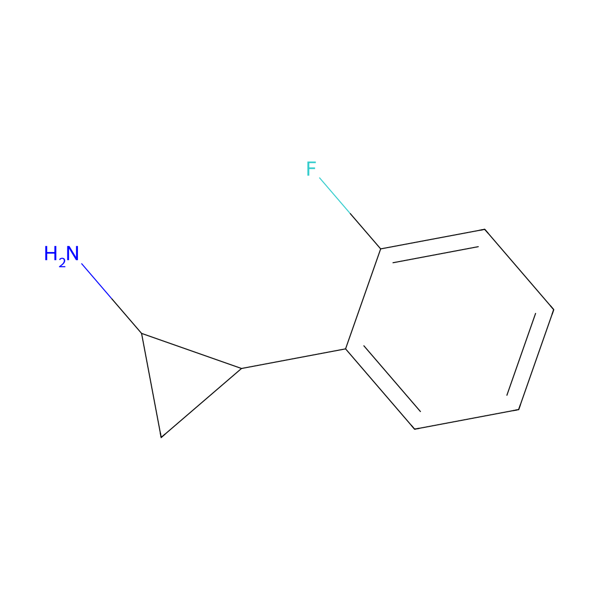 Trans-2-(2-fluorophenyl)cyclopropan-1-amine molecular structure, CAS 131844-32-1
