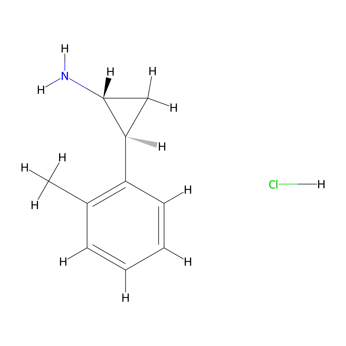 rac-(1R,2S)-2-(2-methylphenyl)cyclopropan-1-amine hydrochloride molecular structure, CAS 131844-43-4