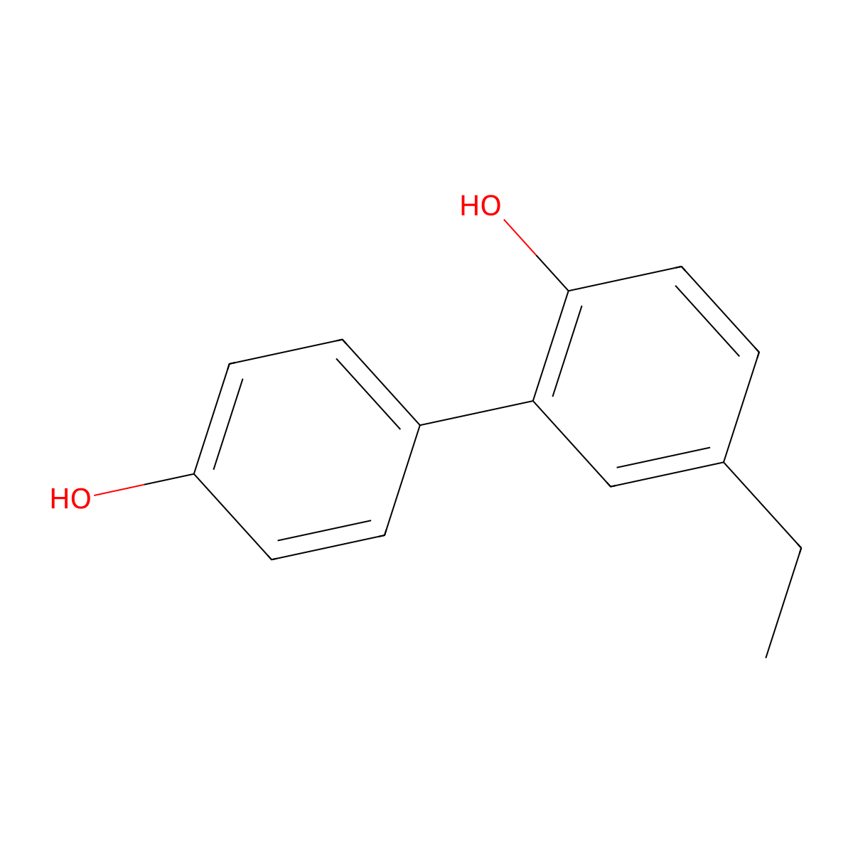 5-Ethylbiphenyl-2,4/'-diol molecular structure, CAS 131844-67-2