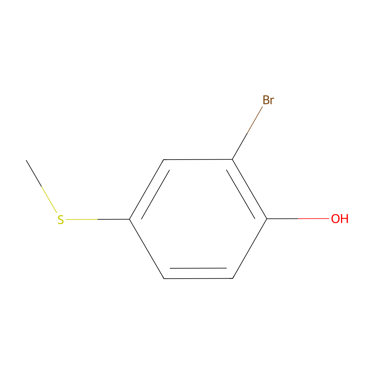 2-Bromo-4-(methylthio)phenol molecular structure, CAS 131845-96-0