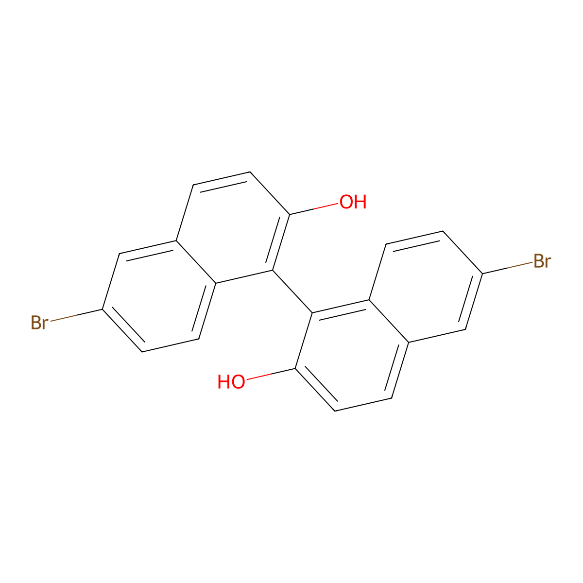 6,6'-Dibromo[1,1'-binaphthalene]-2,2'-diol molecular structure, CAS 13185-00-7