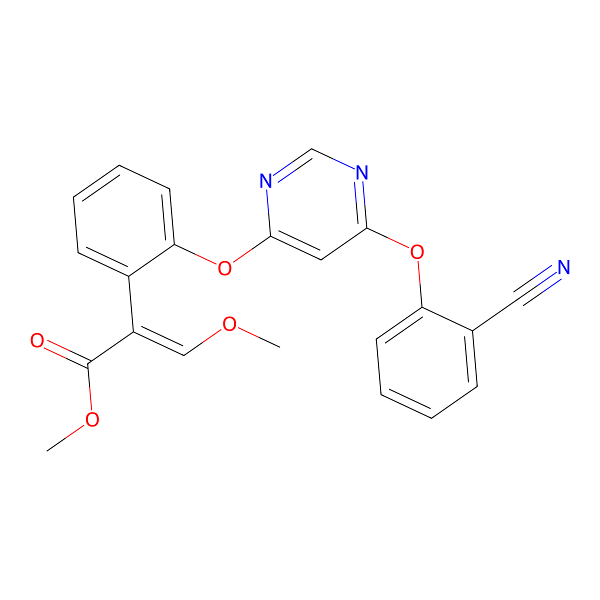 Azoxystrobin molecular structure, CAS 131860-33-8