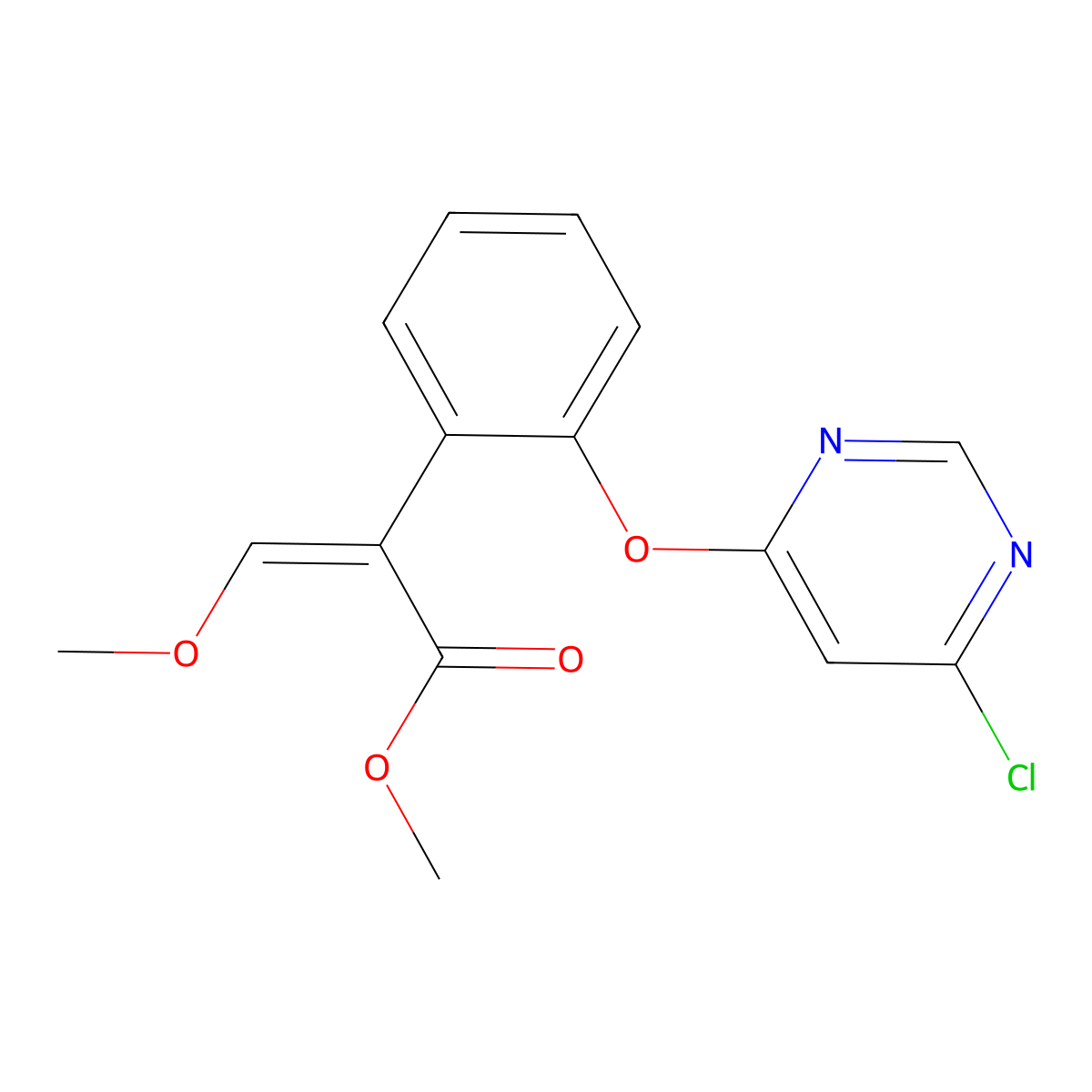 Methyl (2E)-2-(2-((6-chloropyrimidin-4-yl)oxy)phenyl)-3-methoxyprop-2-enoate molecular structure, CAS 131860-97-4