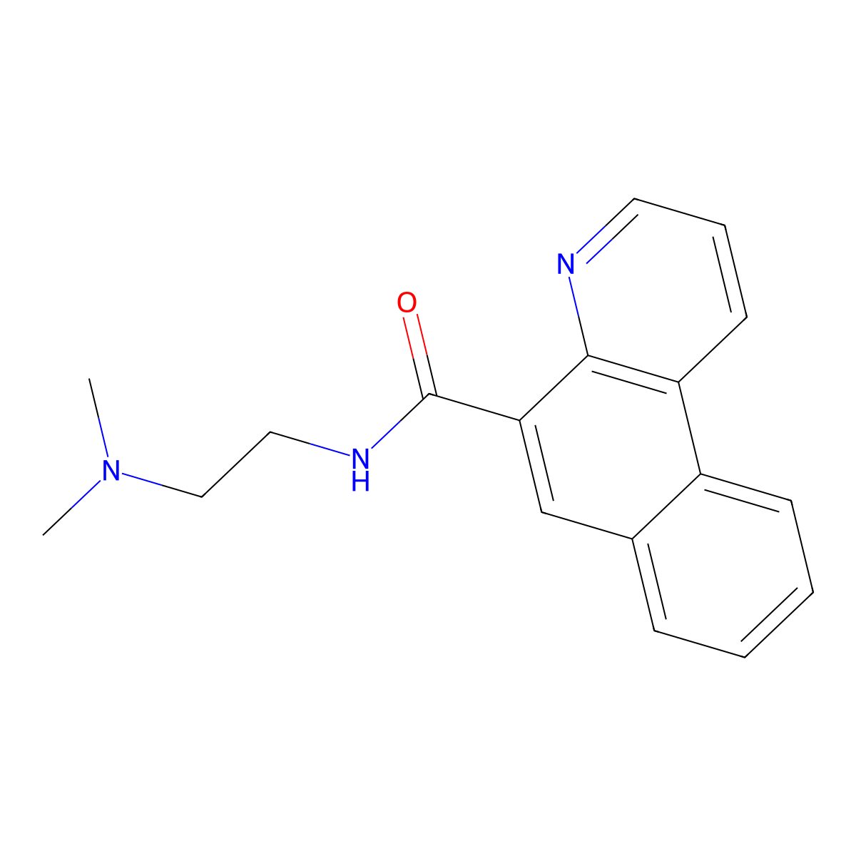 N-(2-(Dimethylamino)ethyl)benzo(f)quinoline-5-carboxamide molecular structure, CAS 131862-17-4
