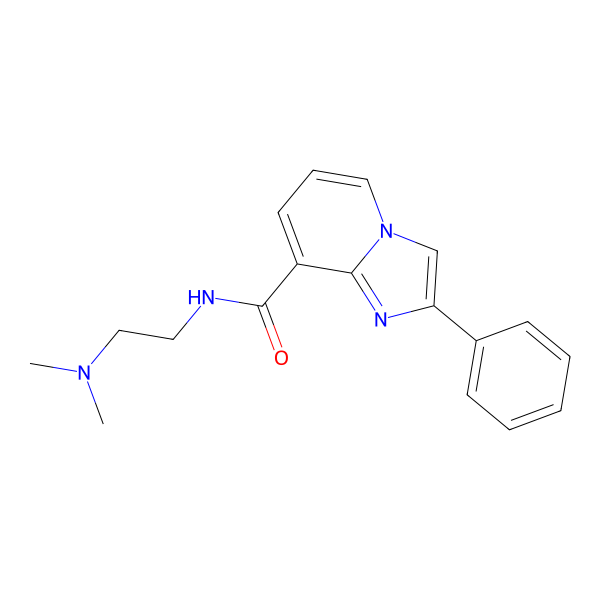 N-(2-(Dimethylamino)ethyl)-2-phenylimidazo(1,2-a)pyridine-8-carboxamide molecular structure, CAS 131862-21-0