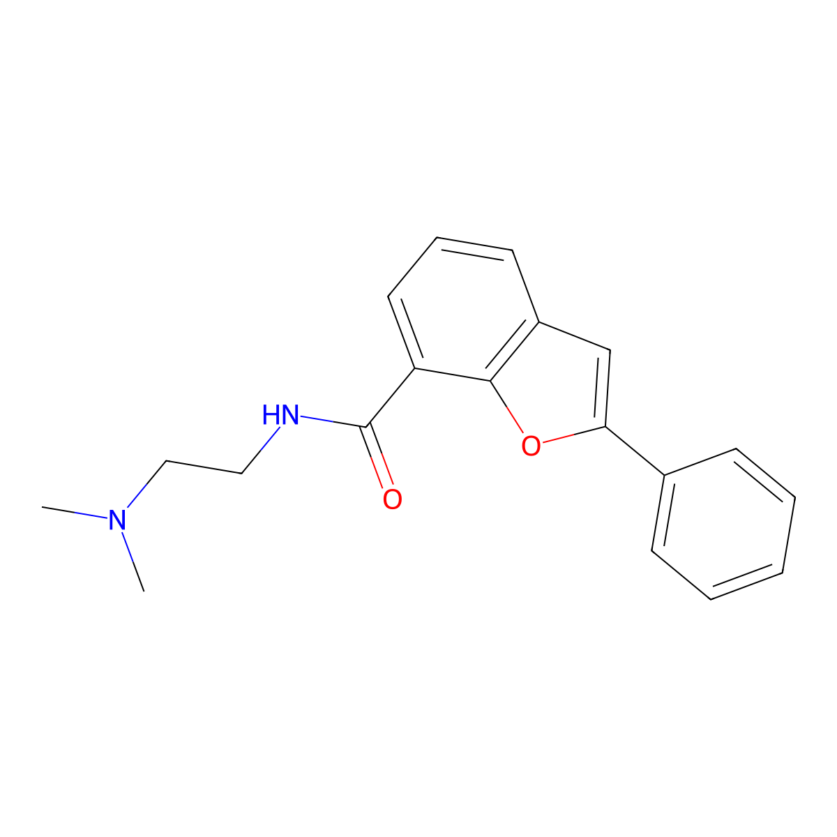 N-(2-(Dimethylamino)ethyl)-2-phenyl-7-benzofurancarboxamide molecular structure, CAS 131862-22-1