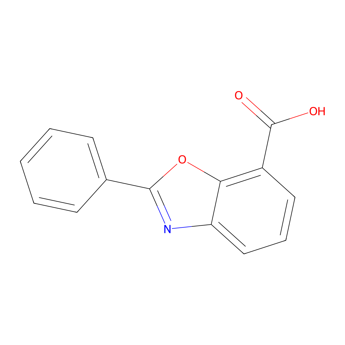 7-Benzoxazolecarboxylic acid, 2-phenyl- molecular structure, CAS 131862-24-3