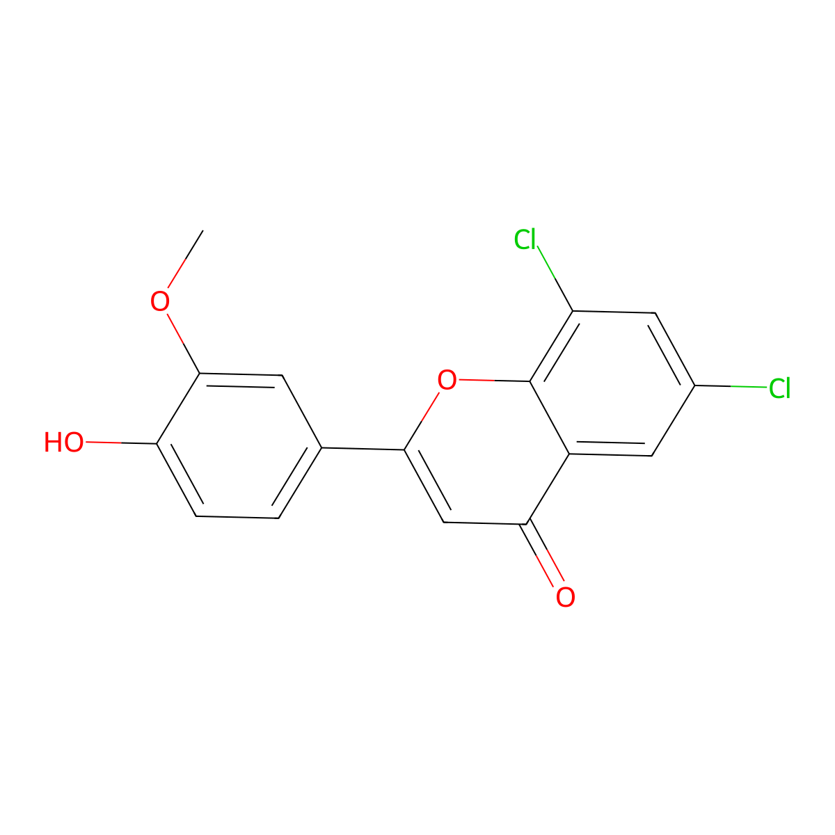 6,8-Dichloro-2-(4-hydroxy-3-methoxy-phenyl)-chromen-4-one molecular structure, CAS 131866-12-1