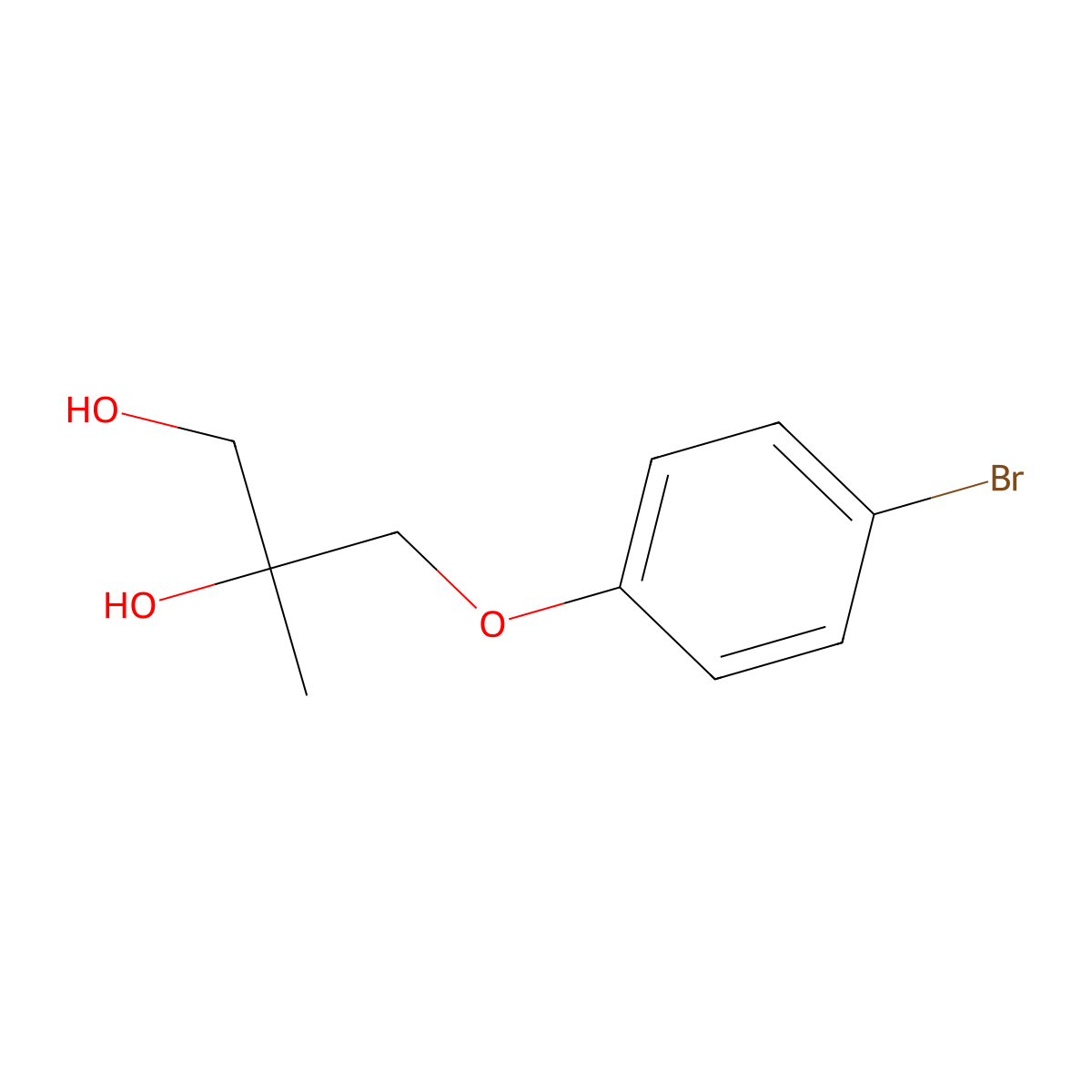 (R)-3-(4-Bromophenoxy)-2-methylpropane-1,2-diol molecular structure, CAS 1318734-99-4