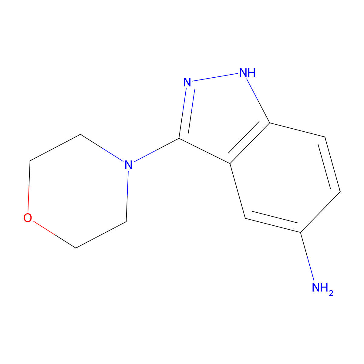 3-Morpholino-1H-indazol-5-amine molecular structure, CAS 131875-38-2
