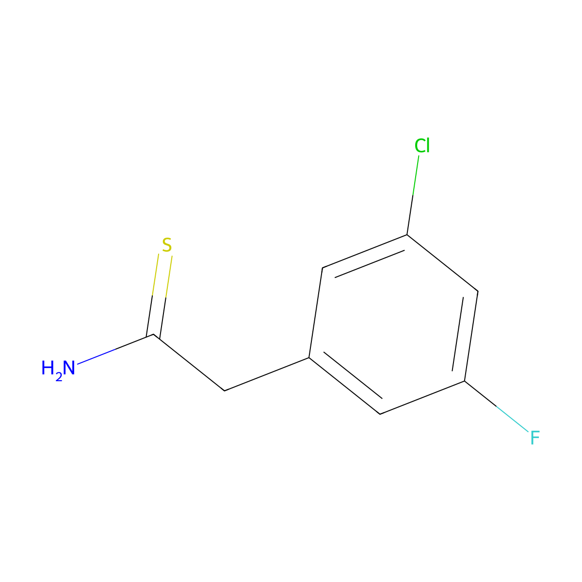 2-(3-Chloro-5-fluorophenyl)ethanethioamide molecular structure, CAS 1318757-69-5