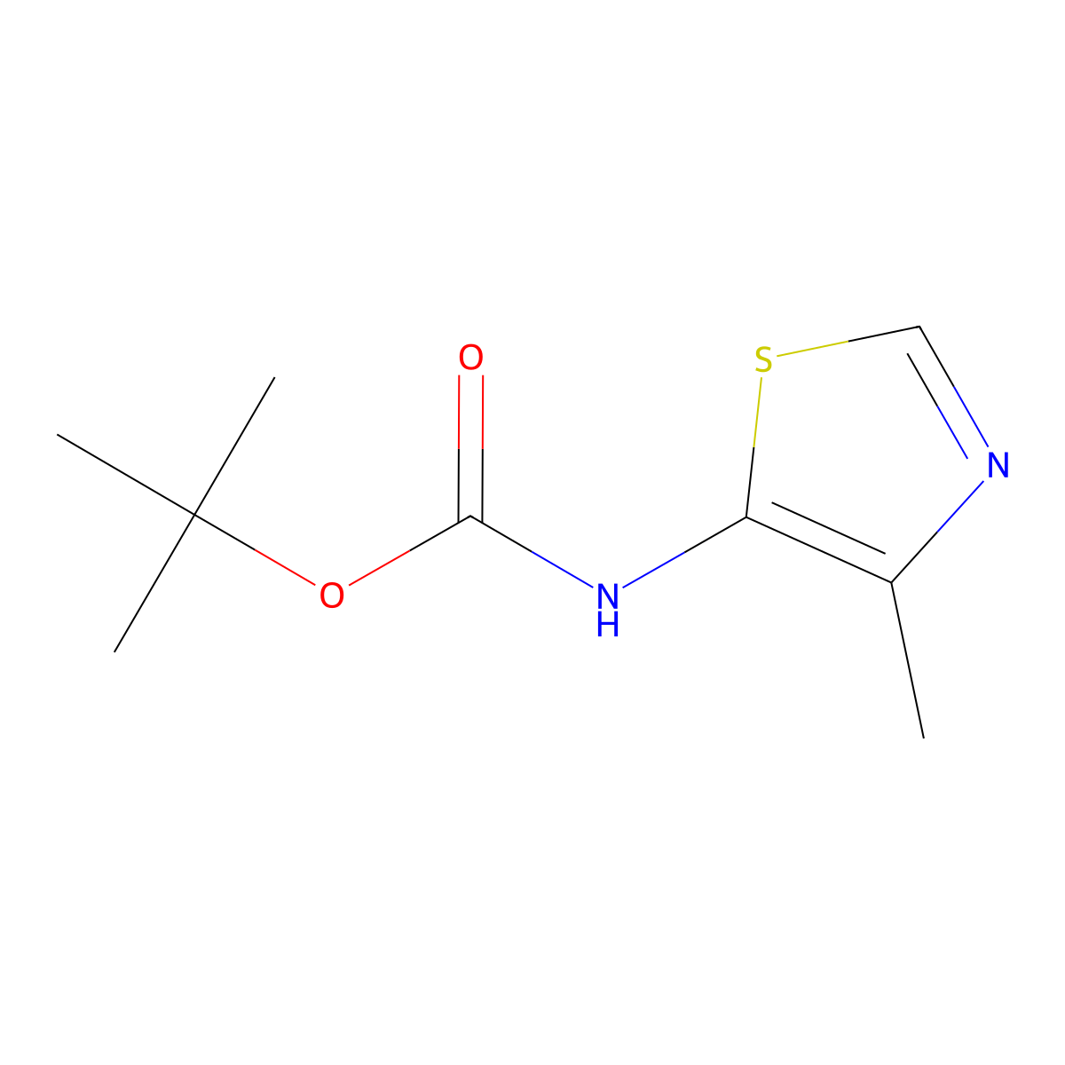 tert-Butyl (4-methylthiazol-5-yl)carbamate molecular structure, CAS 1318758-14-3