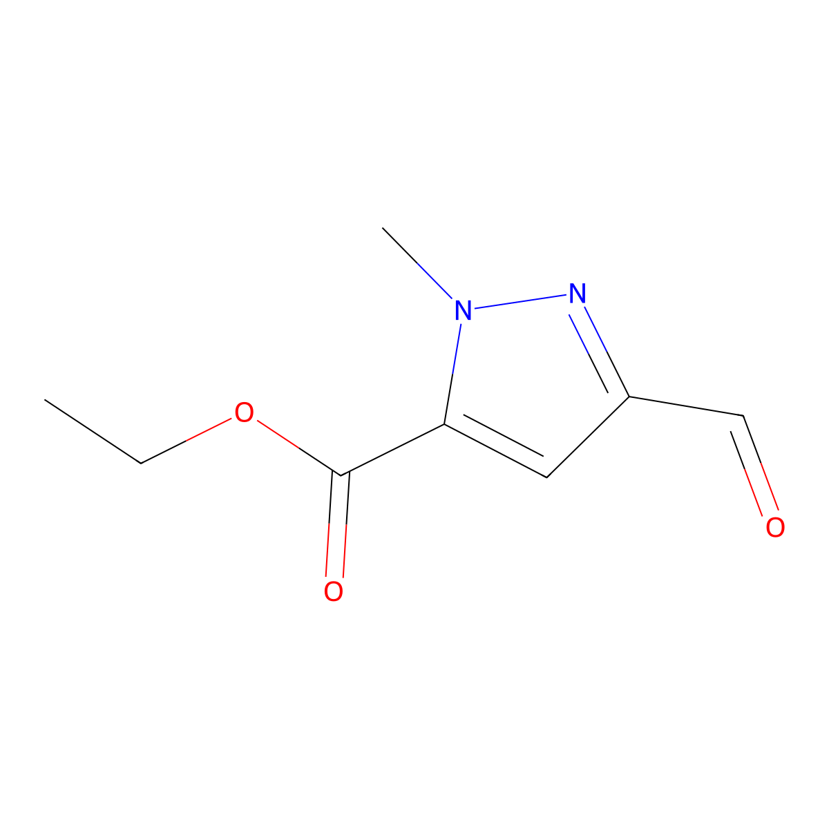 Ethyl 3-formyl-1-methyl-1H-pyrazole-5-carboxylate molecular structure, CAS 1318758-42-7