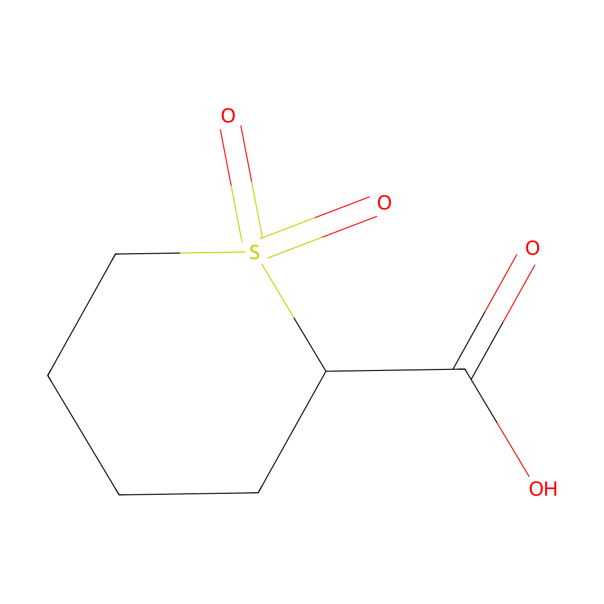 1,1-Dioxo-1lambda6-thiane-2-carboxylic acid molecular structure, CAS 1318758-58-5