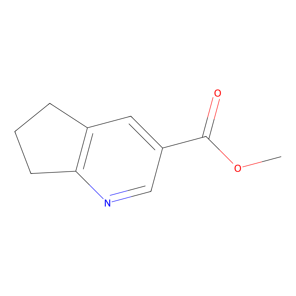 Methyl 6,7-dihydro-5H-cyclopenta[b]pyridine-3-carboxylate molecular structure, CAS 1318759-82-8
