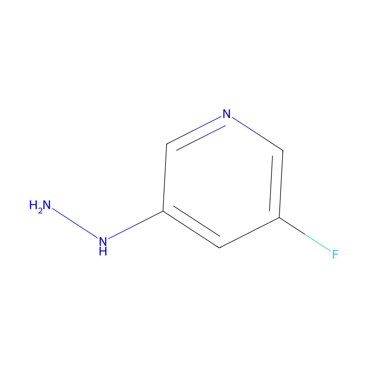 3-Fluoro-5-hydrazinylpyridine molecular structure, CAS 1318760-55-2